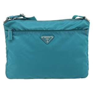 Prada Nylon Shoulder Bag Turquoise Blue